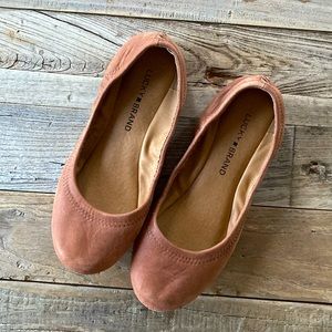 Lucky Brand Erin tan brown leather ballet flats 6